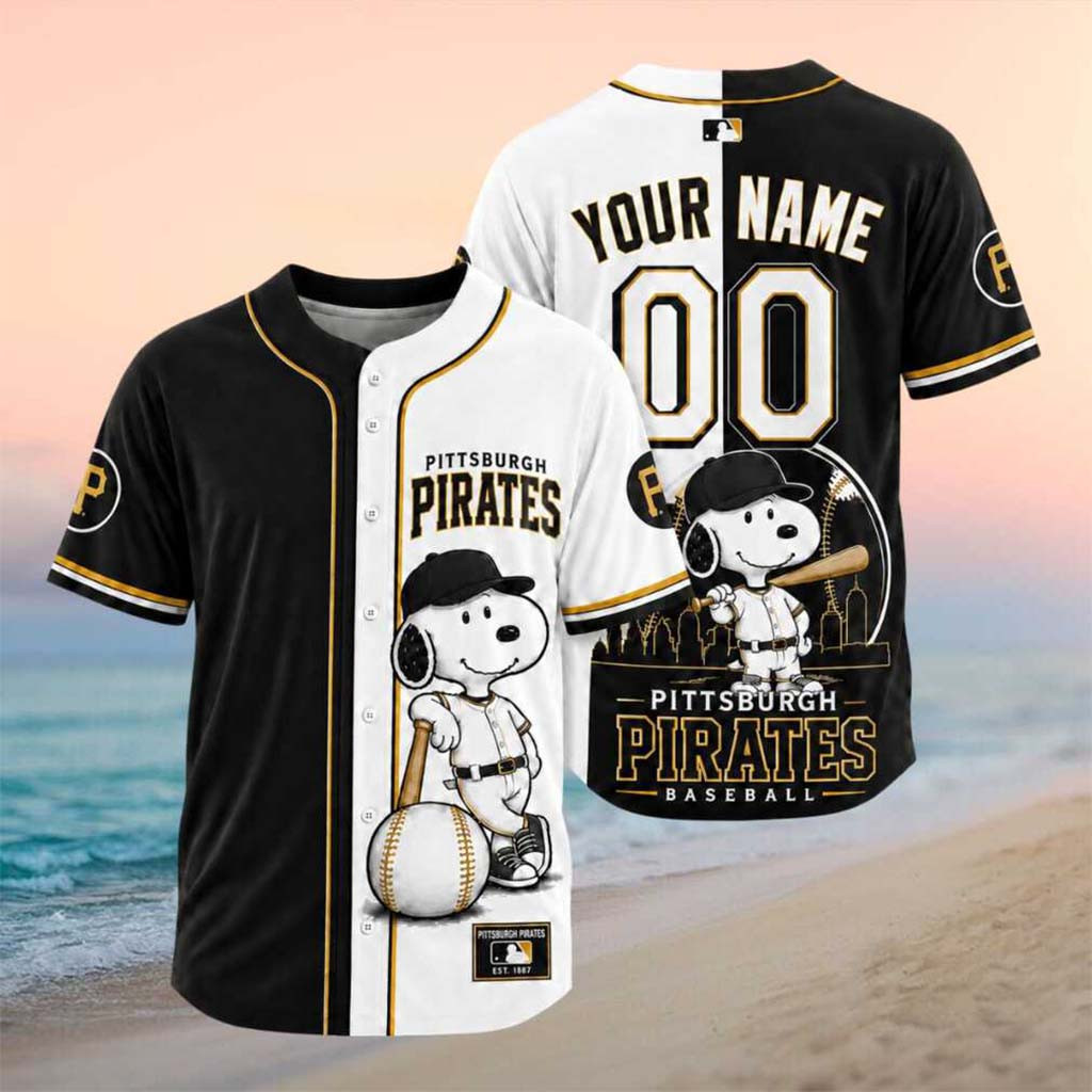Personalized Pittsburgh Pirates Snoopy Mascot City Skyline Baseball Jersey HG Pirates Merch 2026
