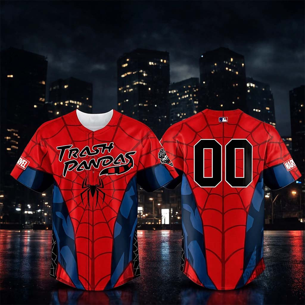 Personalized Rocket City Trash Pandas HG X Spider Man Marvel Jersey HG  Fan Merch Brother Gifts