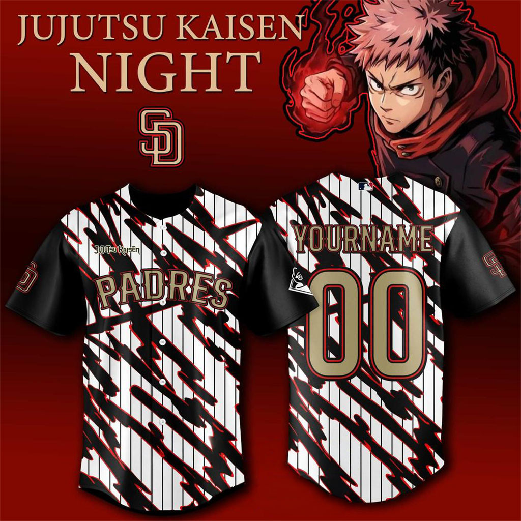 Personalized San Diego Padres X Jujutsu Kaisen Night 2026 Baseball Jersey HG Padres Merch Fan Gift
