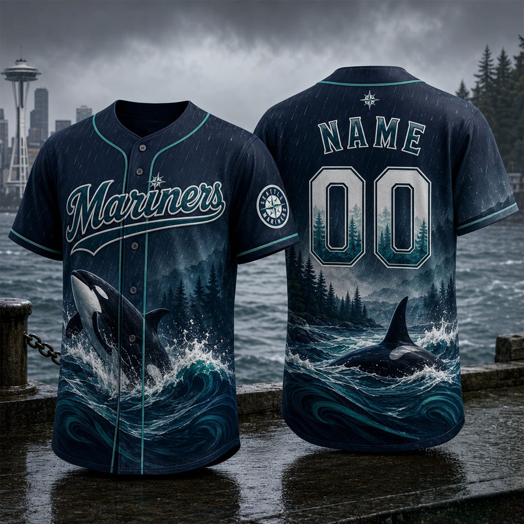 Personalized Seattle Mariners Pacific Northwest Orca Baseball Jersey HG Seattle Mariners Merch