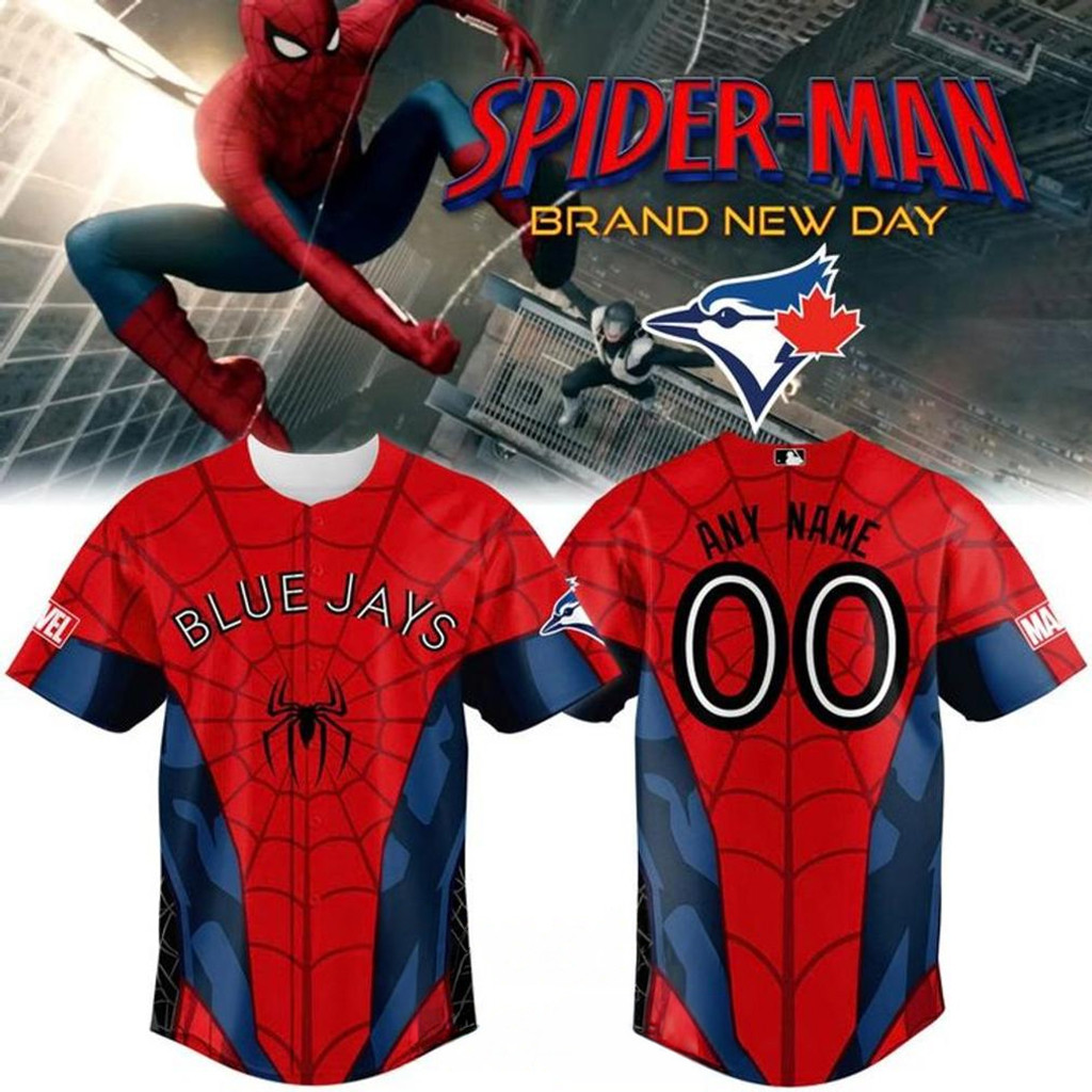 Personalized Toronto Blue Jays HG X Spiderman Brand New Day 2026 Baseball Jersey HG  Jays Merch