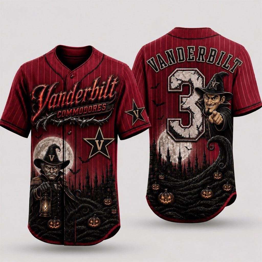 Personalized Vanderbilt Commodores 2026 Spooky Mascot Halloween Baseball Jersey HG Fan Merch
