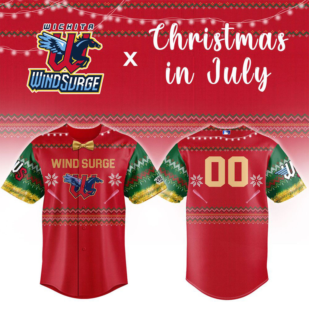 Personalized Wichita Wind Surge X Christmas In July Night 2026 Baseball Jersey HG Fan Merch