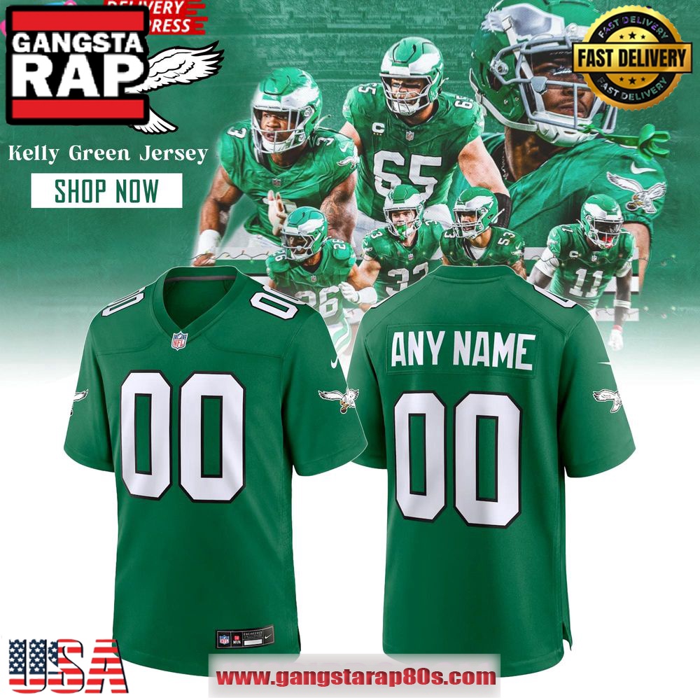Philadelphia Eagles 2025 Special Edition Kelly Green Week Football Jersey LN