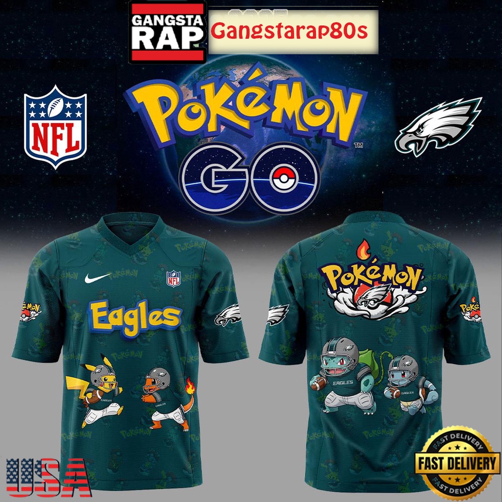 Philadelphia Ealges x Pokemon Go 2025  Football Jersey LN