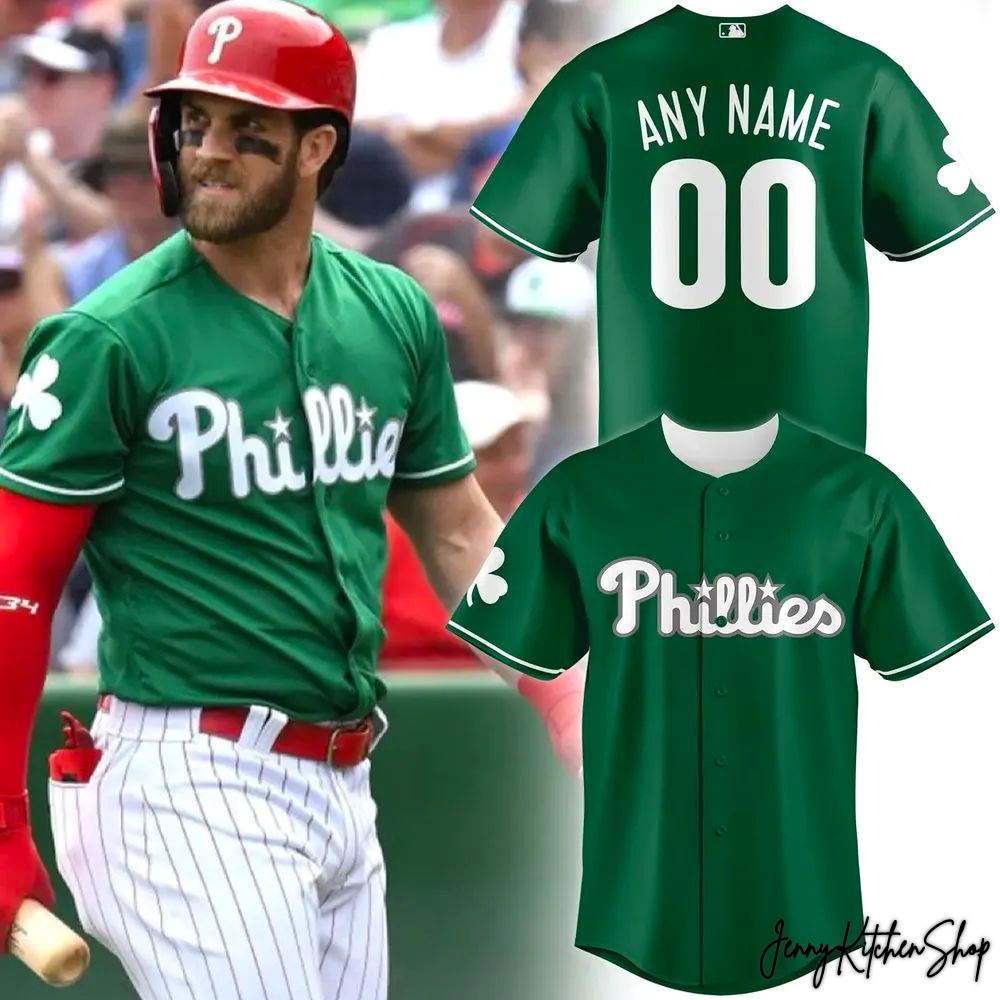 Philadelphia Phillies 2026 St Patrick’s Day Custom HFN Baseball Jersey