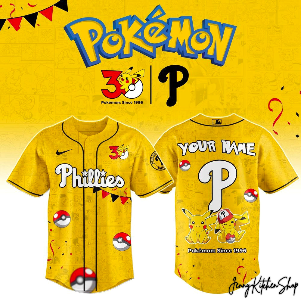 Philadelphia Phillies x Pokemon 30th Anniversary 2026 HFN Baseball Jersey