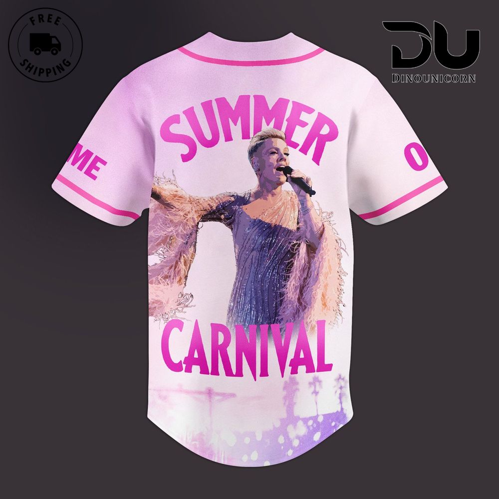 Pink Summer Carnival Baseball Jersey NNA Shirt - Image 3
