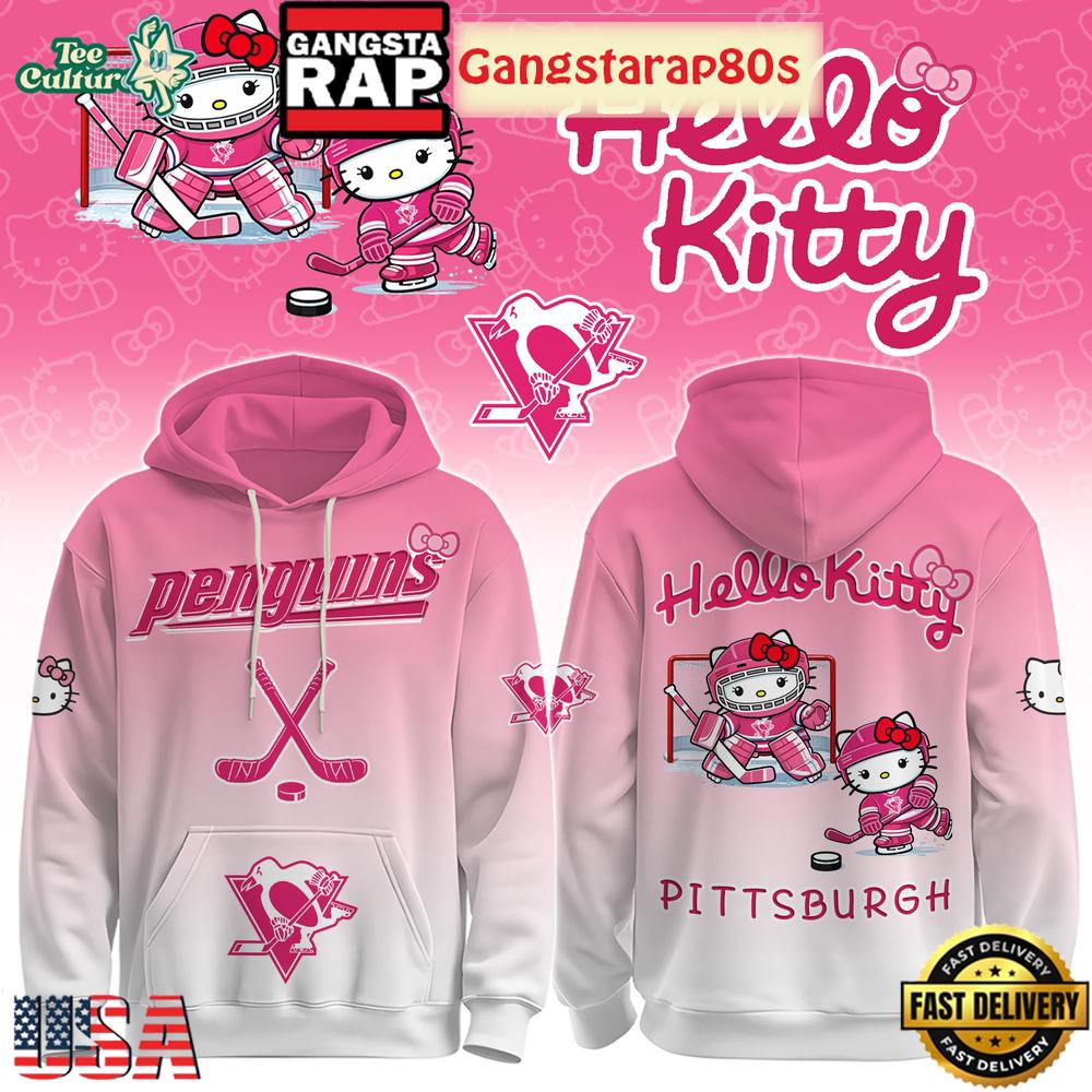 PIT Penguins Special Hello Kitty New Design Unisex T-Shirt Hoodie Or Zip-up Hoodie LN Shirt
