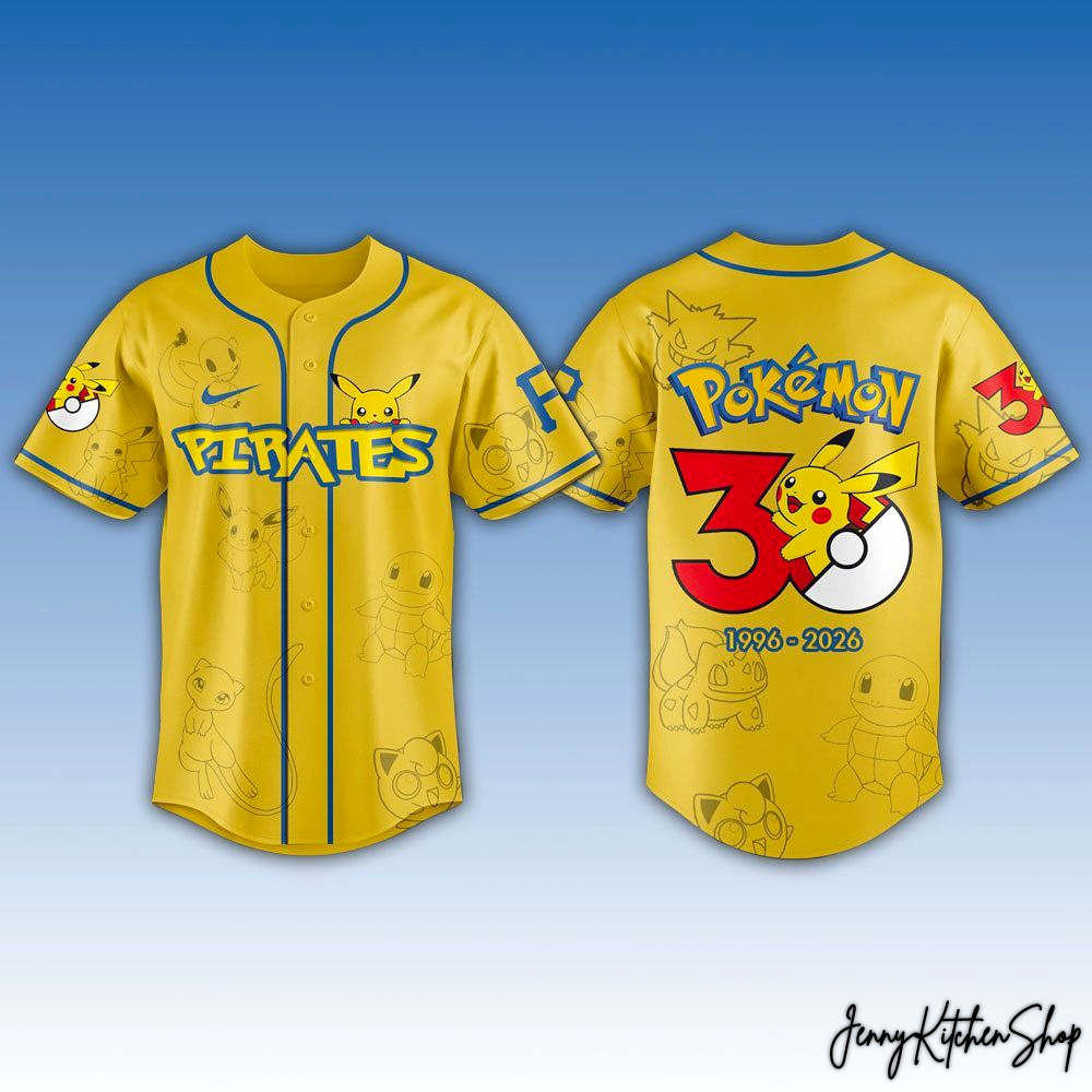 Pittsburgh Pirates x Pokemin 30th Anniversary Limited HFN Baseball Jersey