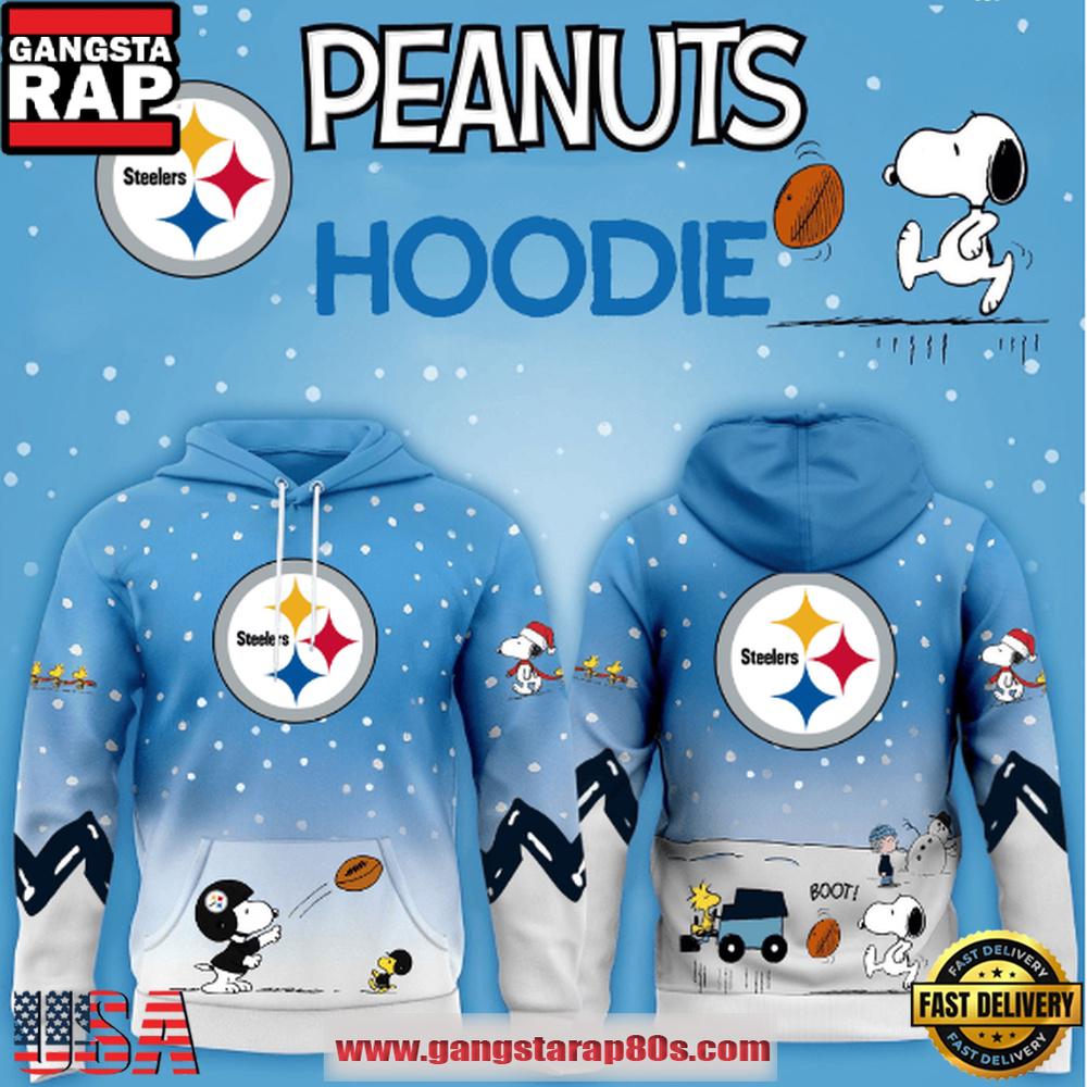 Pittsburgh Steelers NFL x Peanuts Christmas Unisex T-Shirt Hoodie Or Zip-up Hoodie LN