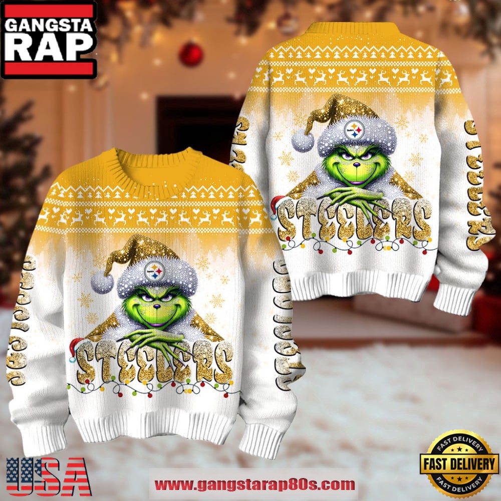 Pittsburgh Steelers NFL x The Grinch Edition Ugly Christmas Sweater LN