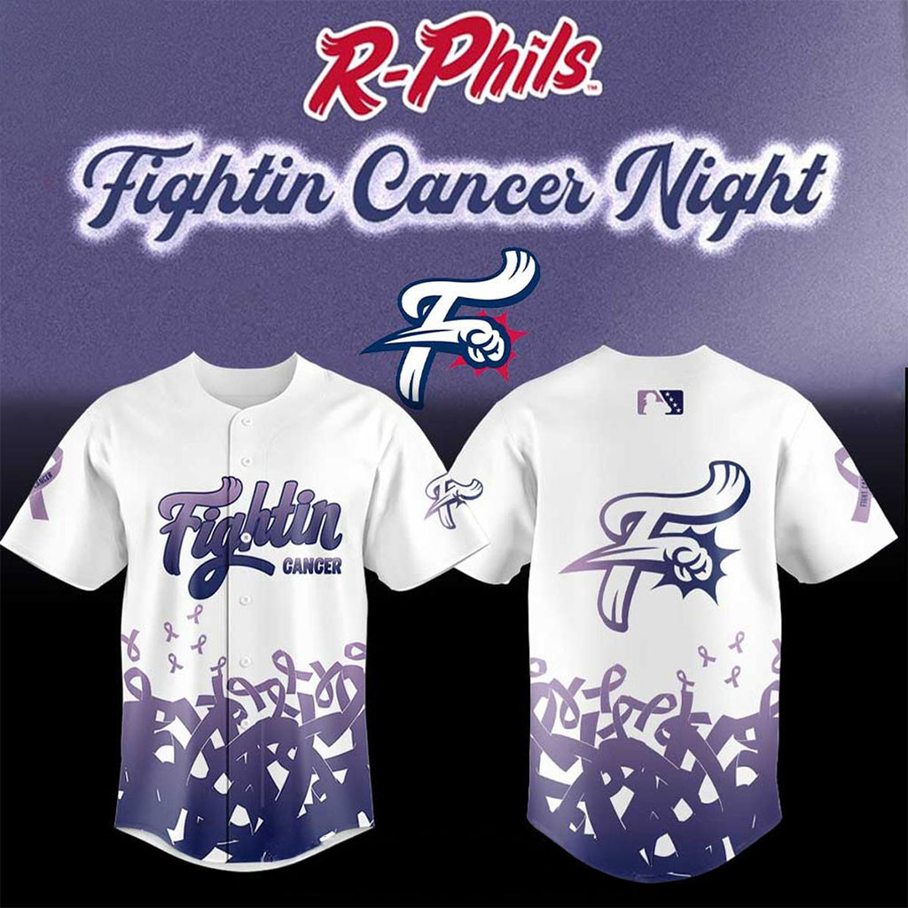 Reading Fightin Phils X Fight Cancer 2026 Night Baseball Jersey HG Reading Fightin Phils Merch – Joyoce