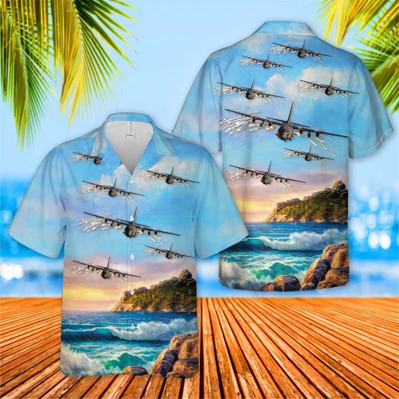 USAF Lockheed AC-130U 4th Special Operations Squadron Hawaiian Shirt NNA