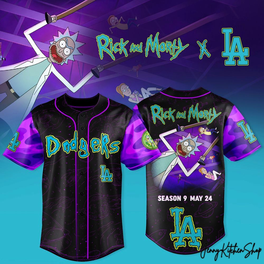 Rick And Morty x Los Angeles Dodgers 2026 HFN Baseball Jersey