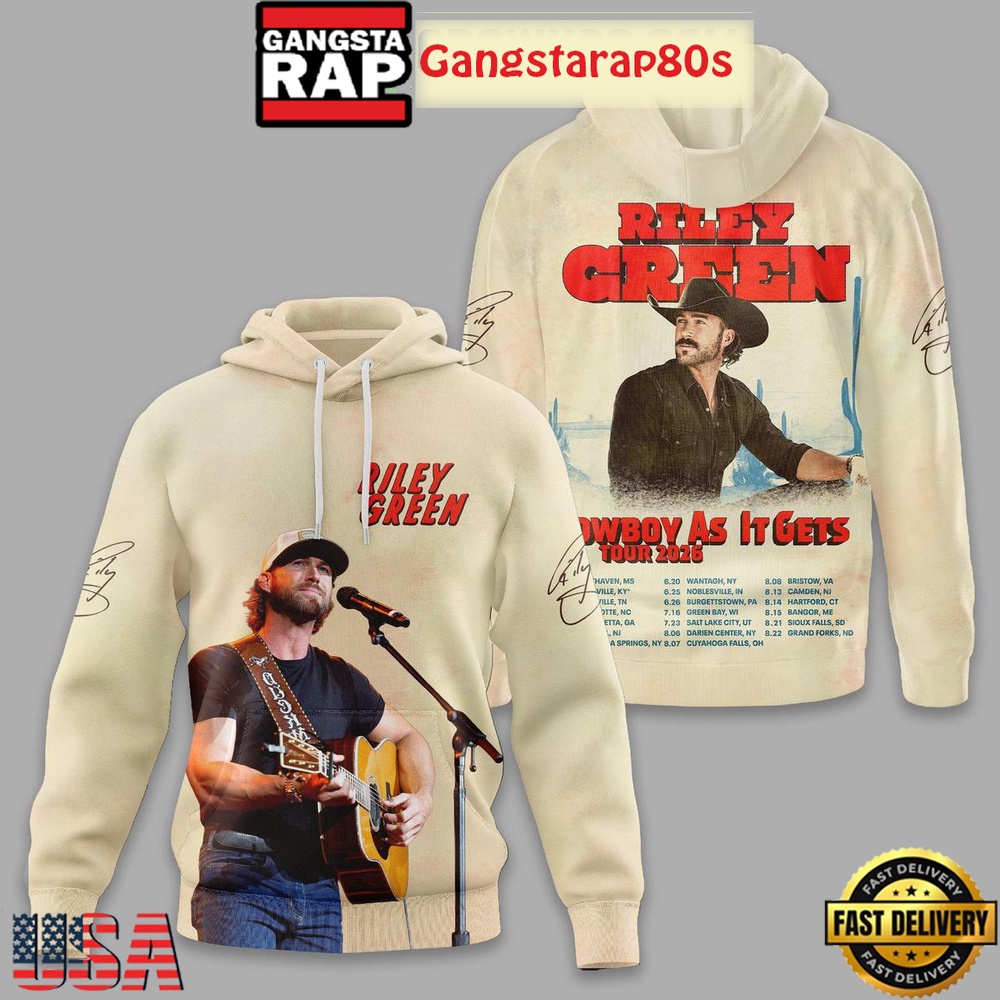 Riley Green Cowboys As It Gets Tour 2025 Unisex T-Shirt Hoodie Or Zip-up Hoodie LN