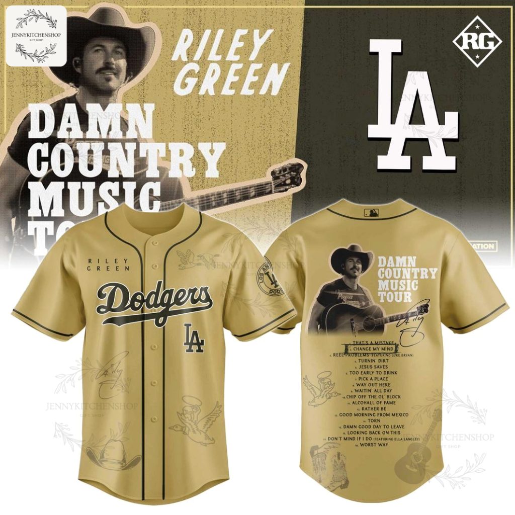 Riley Green x Dodgers Damn Country Music Tour 2025 HFN Baseball Jersey