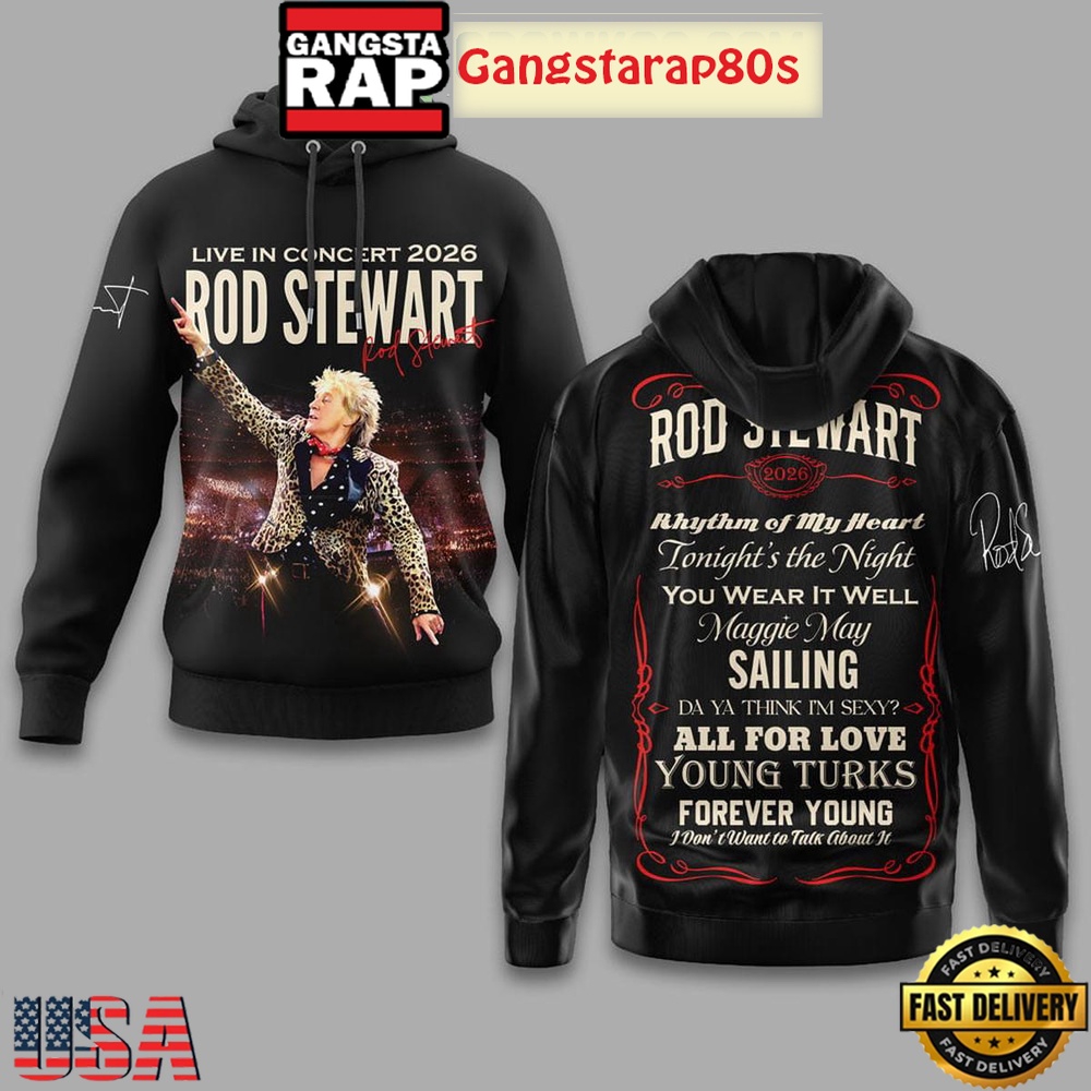 Rod Stewart Live In Concert 2025 New Edition T-Shirt Hoodie Or Zip-up Hoodie LN