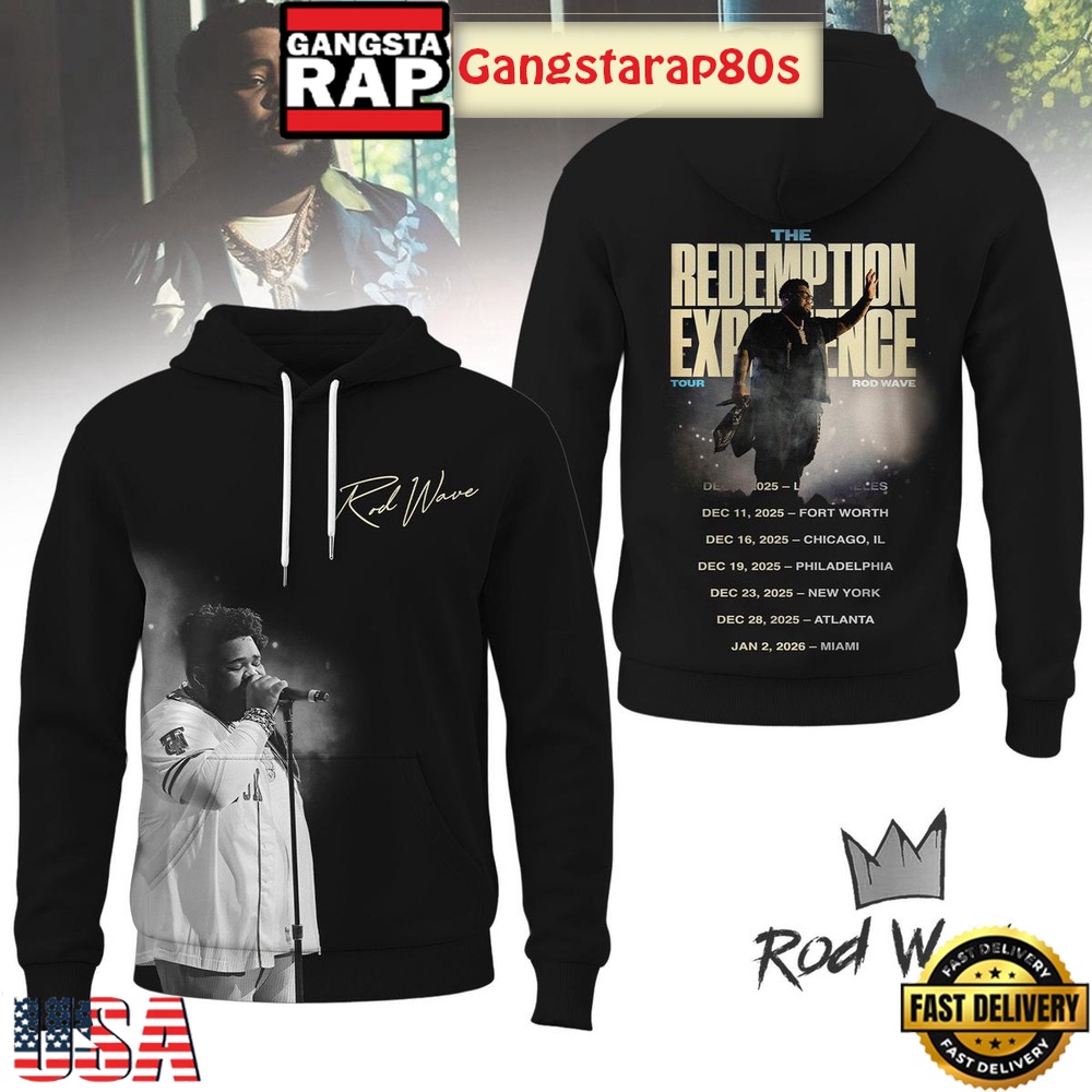 Rod Wave The Redemption Experience Tour 2026 All Over Print T-Shirt Hoodie Or Zip-up Hoodie LN