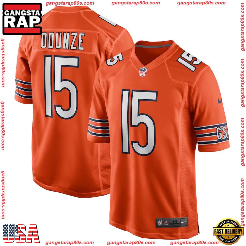 Rome Odunze Orange Chicago Bears Alternate Game Football Jersey LN Shirt