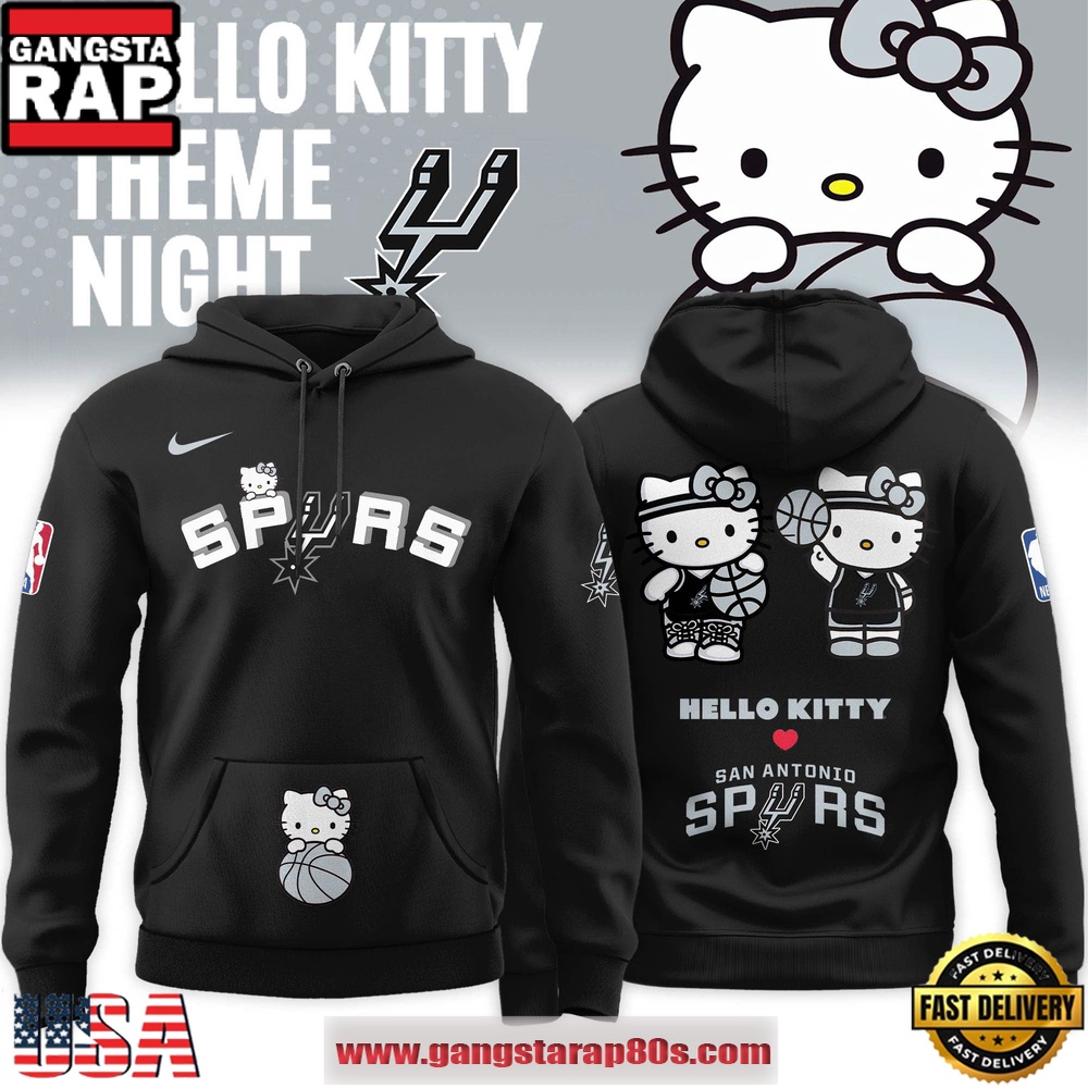 San Antonio Spurs x Hello Kitty Night 2026 Special Edition Unisex T-Shirt Hoodie Or Zip-up Hoodie LN