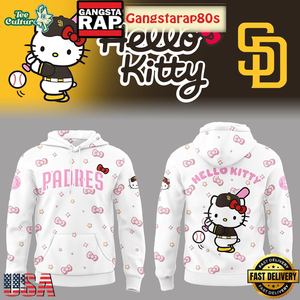 San Diego Padres x Hello Kitty 2026 Crossover Unisex T-Shirt Hoodie Or Zip-up Hoodie LN Shirt