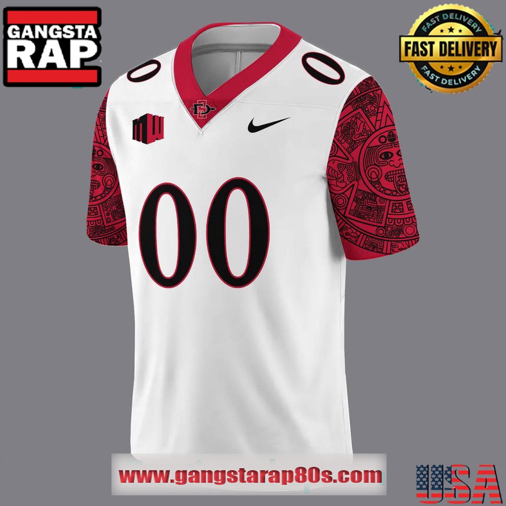 San Diego State Special Edition New Personalized White Football Jersey LN - Image 2