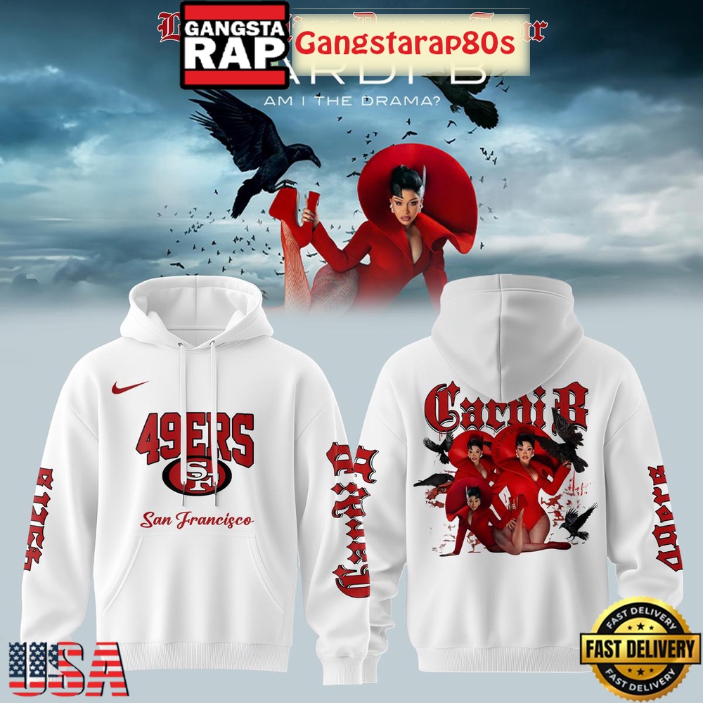 San Francisco 49ers x Cardi B Little Miss Drama Tour 2026 T-Shirt Hoodie Or Zip-up Hoodie LN