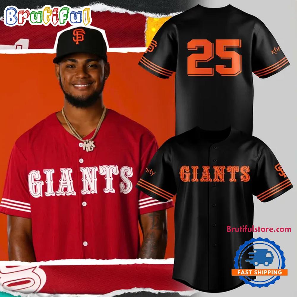 San Francisco Giants 49ers Night 2025 Black HFN Baseball Jersey