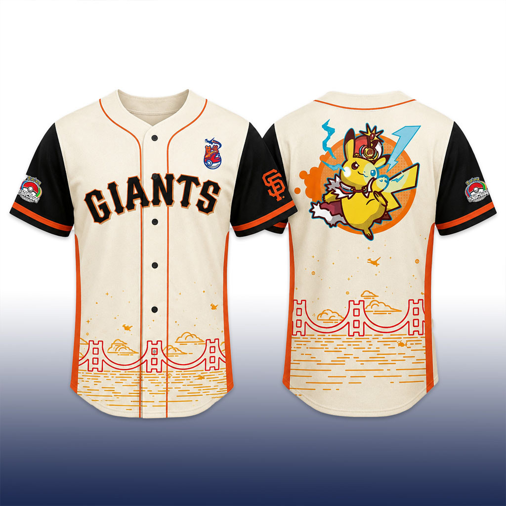 San Francisco Giants Pikachu Pokemon Worlds Night 2026 Baseball Jersey HG SF Giants Merch