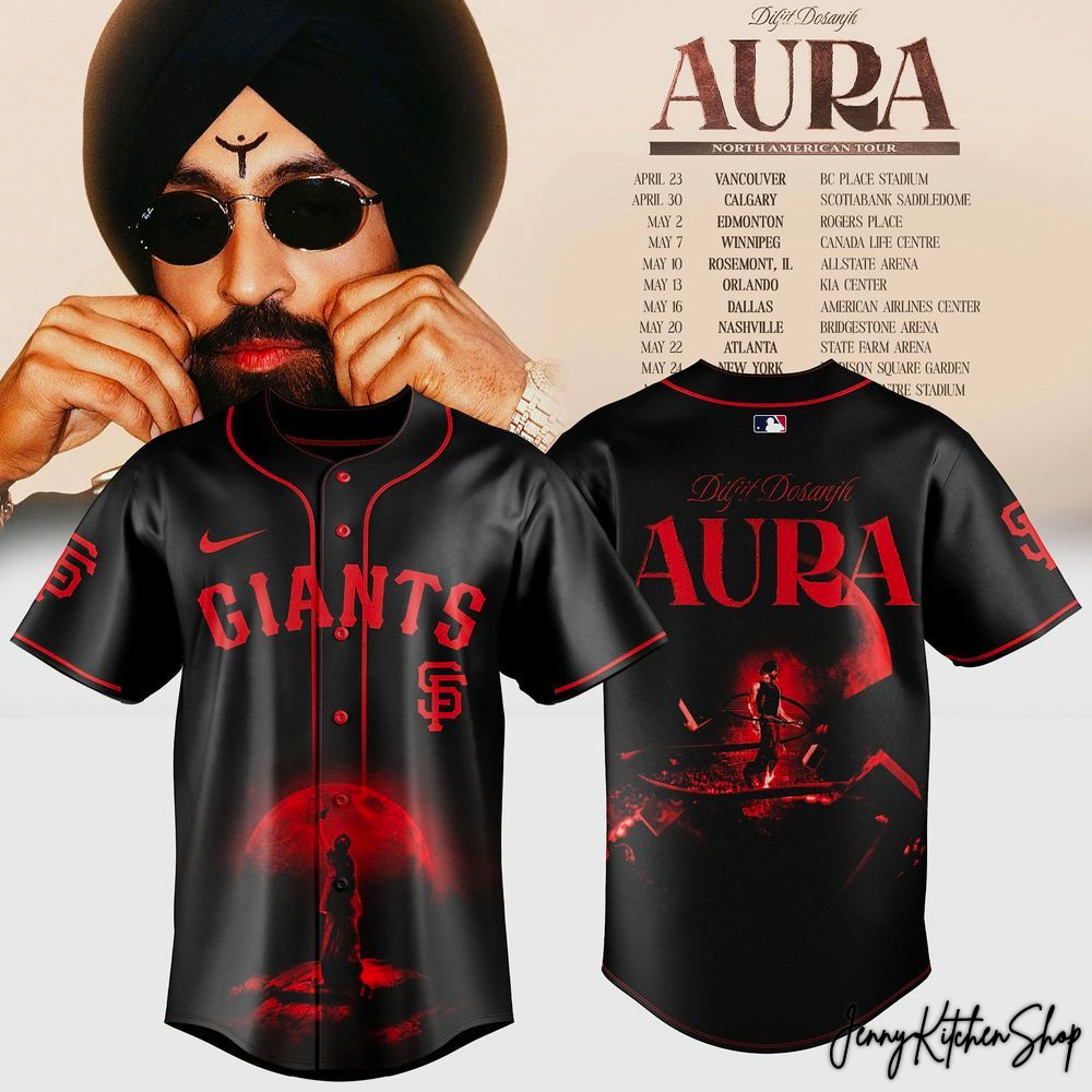 San Francisco Giants x Diljit Dosanjh Aura World Tour 2026 HFN Baseball Jersey