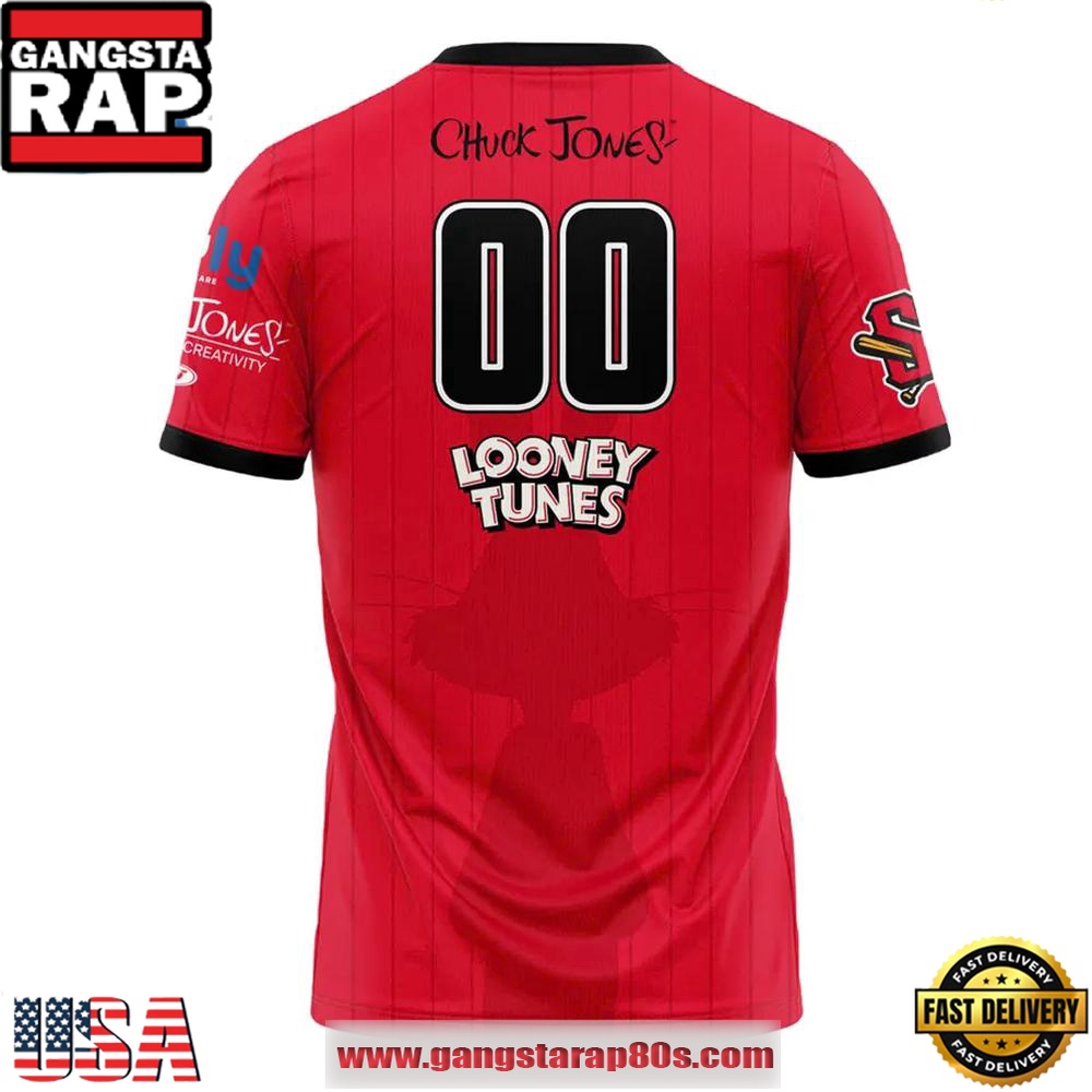 Schaumburg Boomers x Chuck Jones Looney Tunes Limited Edition Personalized Football Jersey LN - Image 3