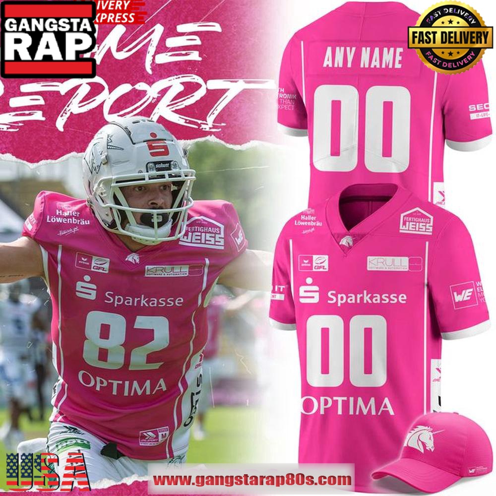 Schwäbisch Hall Unicorns Pink Bowl 2025 Personalized Football Jersey LN