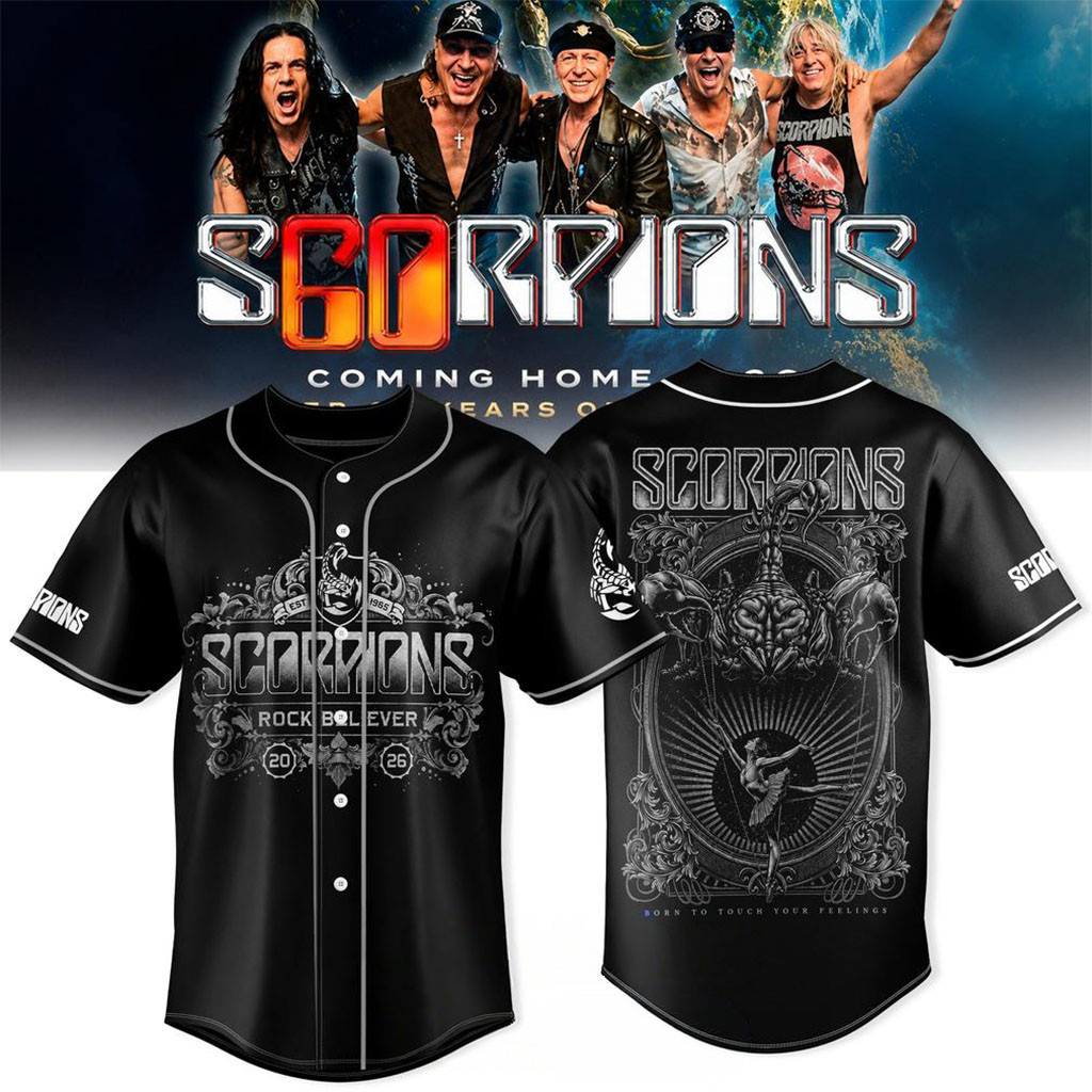 Scorpions Coming Home 2026 World Tour Baseball Jersey HG Scorpions Merch Gift For Rock Band Fans