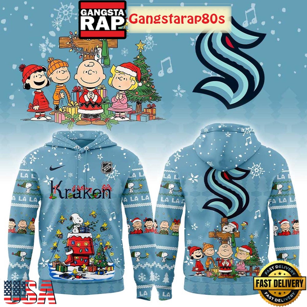 Seattle Kraken Snoopy Christmas 2025 All Over Print T-Shirt Hoodie Or Zip-up Hoodie LN