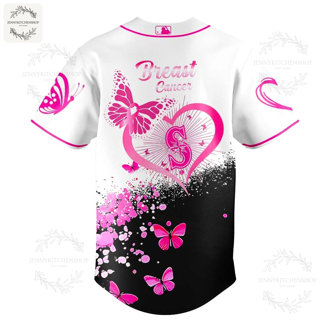 Seattle Mariners Breast Cancer Collection 2025 HFN Baseball Jersey - Image 3