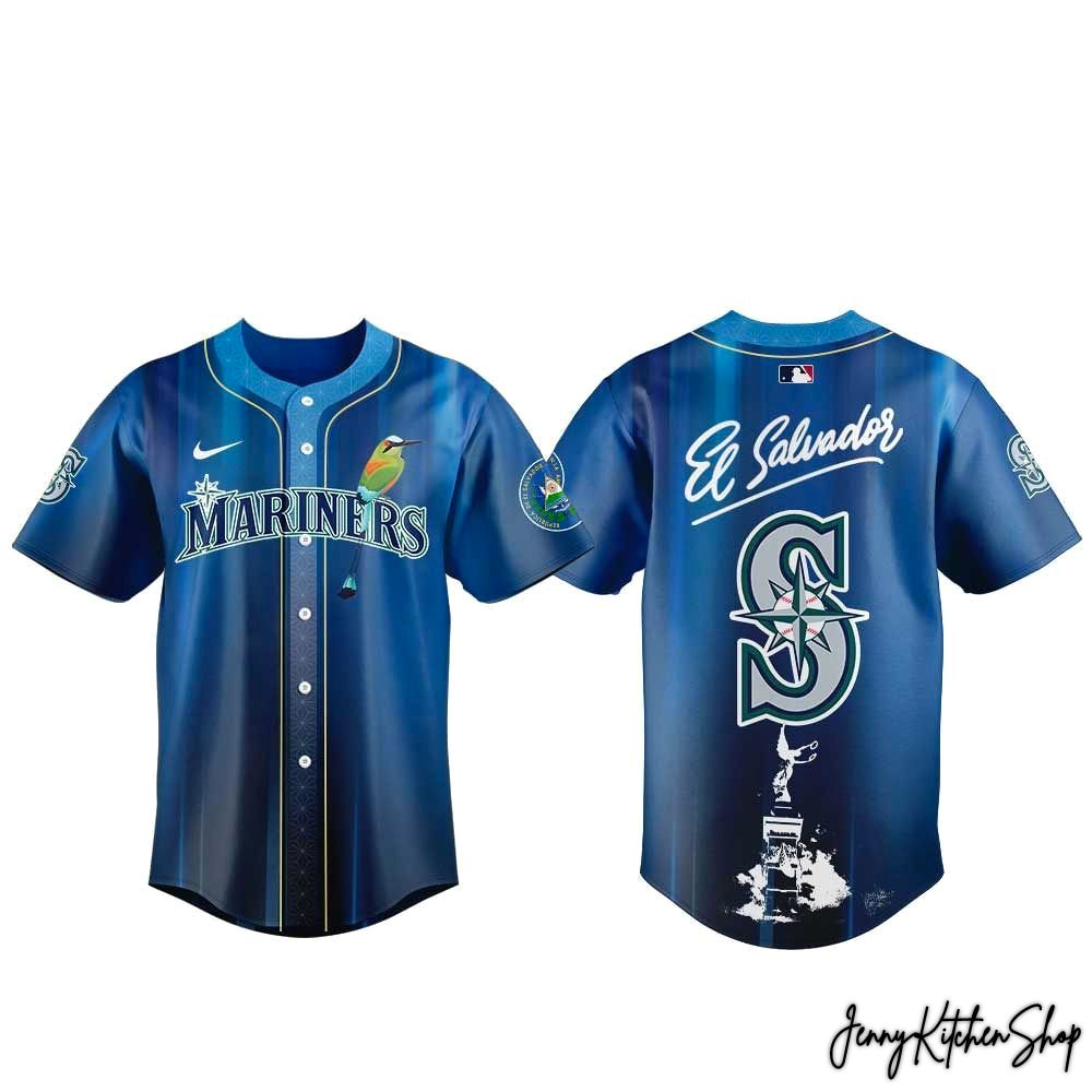 Seattle Mariners Salvadoran Heritage Day 2026 HFN Baseball Jersey - Image 2