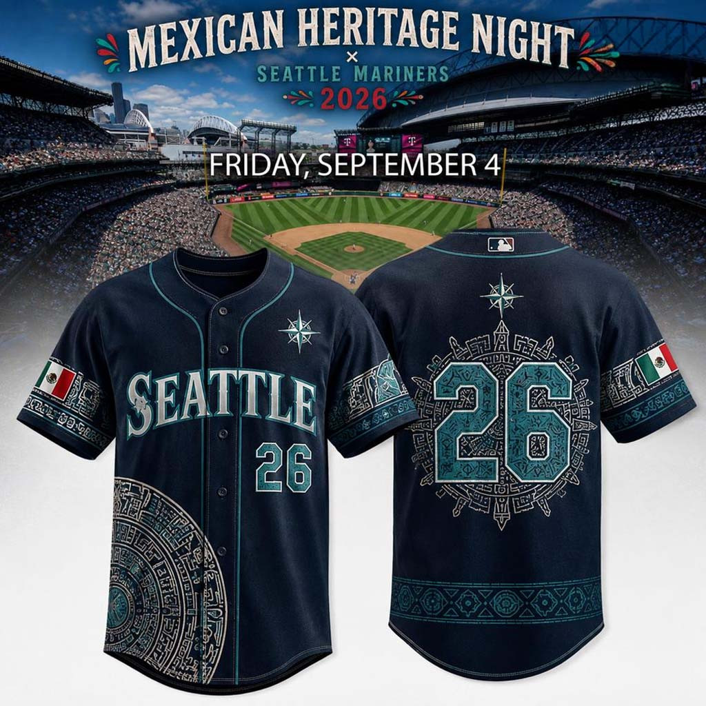 Seattle Mariners X Mexican Heritage Night 2026 Baseball Jersey HG Mariners Merch Fan Apparel