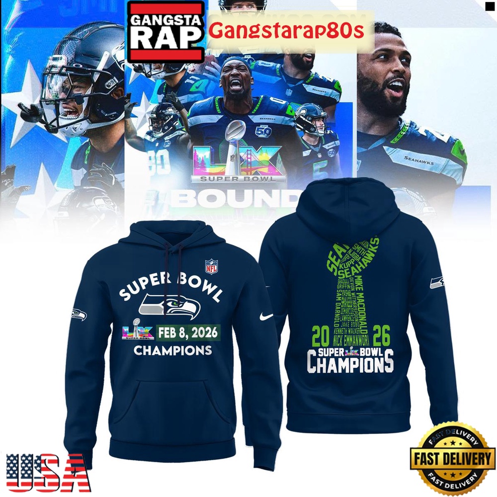Seattle Seahawks 2026 Champions Super Bowl LX T-Shirt Hoodie Or Zip-up Hoodie LN Shirt