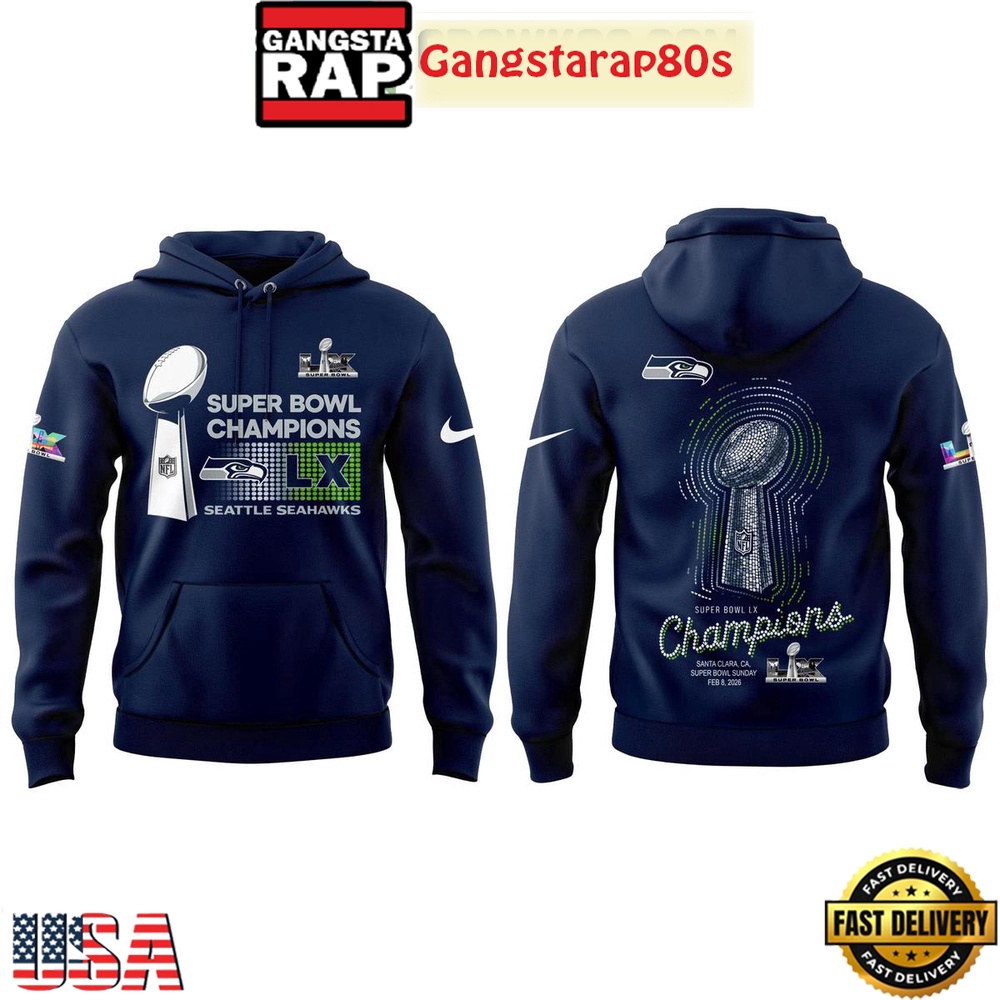 Seattle Seahawks Celebrating Super Bowl LX Champions 2026 T-Shirt Hoodie Or Zip-up Hoodie LN Shirt