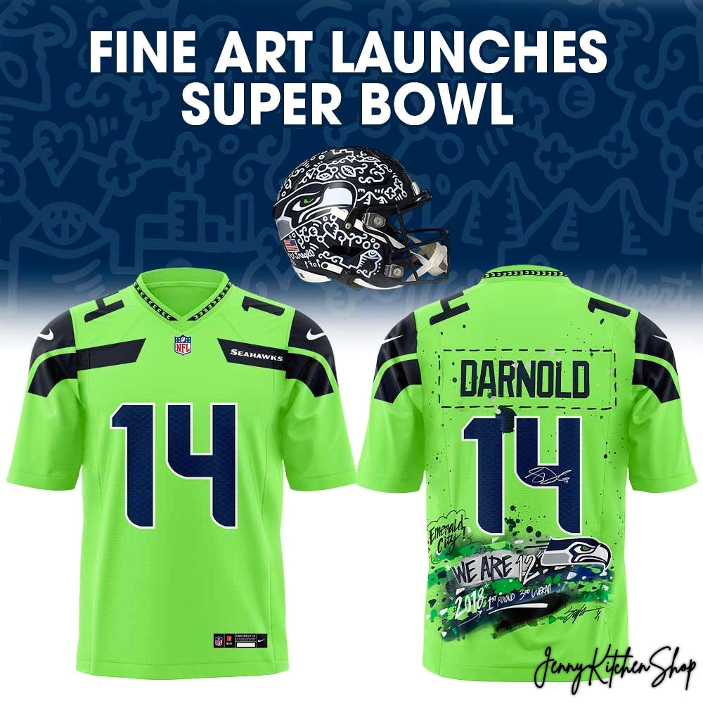 Seattle Seahawks Fine Art Launches 2026 Super Bowl HFN Football Jersey