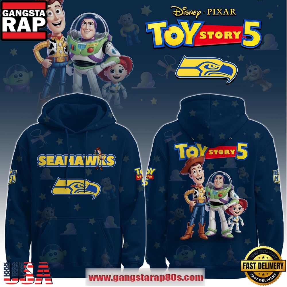 Seattle Seahawks NFL x Toy Story 5 T-Shirt Hoodie Or Zip-up Hoodie LN Shirt
