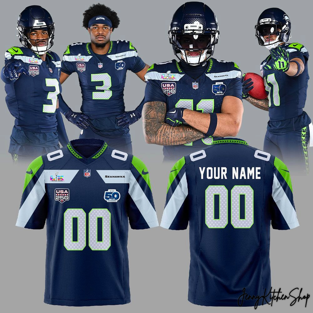 Seattle Seahawks USA 250 Super Bowl LX HFN Football Jersey - Image 2