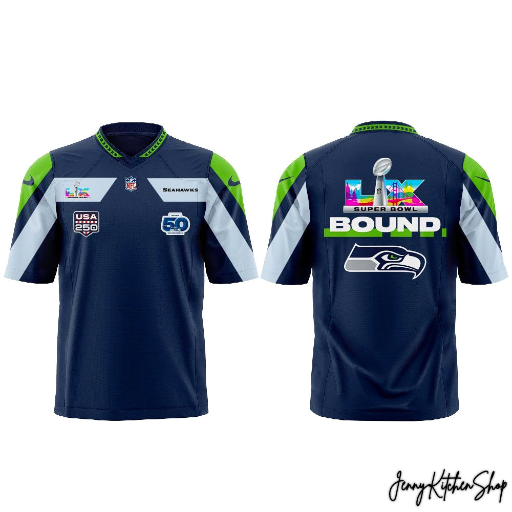 Seattle Seahawks USA 250 Super Bowl LX HFN Football Jersey - Image 3