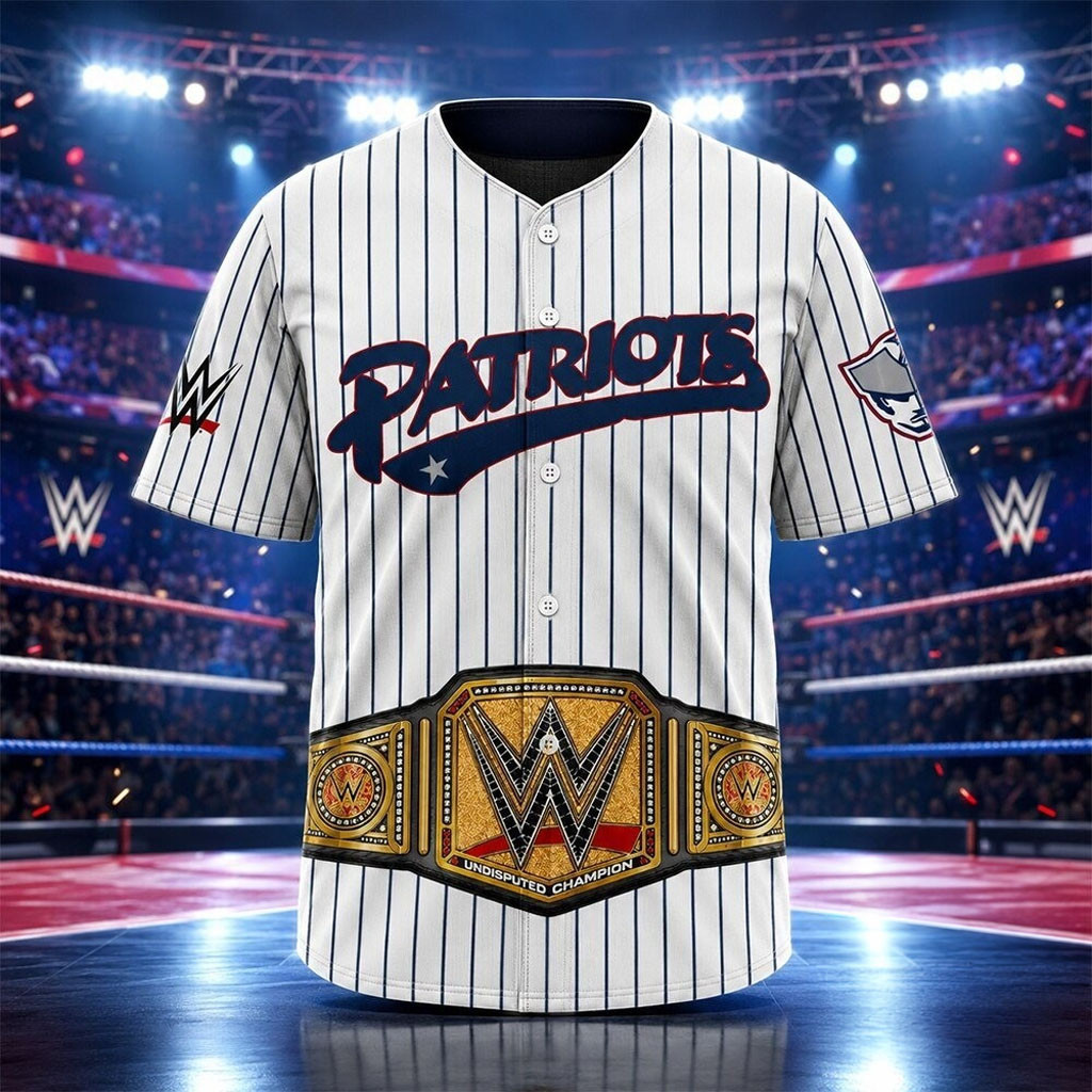 Somerset Patriots WWE Undisputed Champion Belt Baseball Jersey HG New England Patriots Merch – Joyoce
