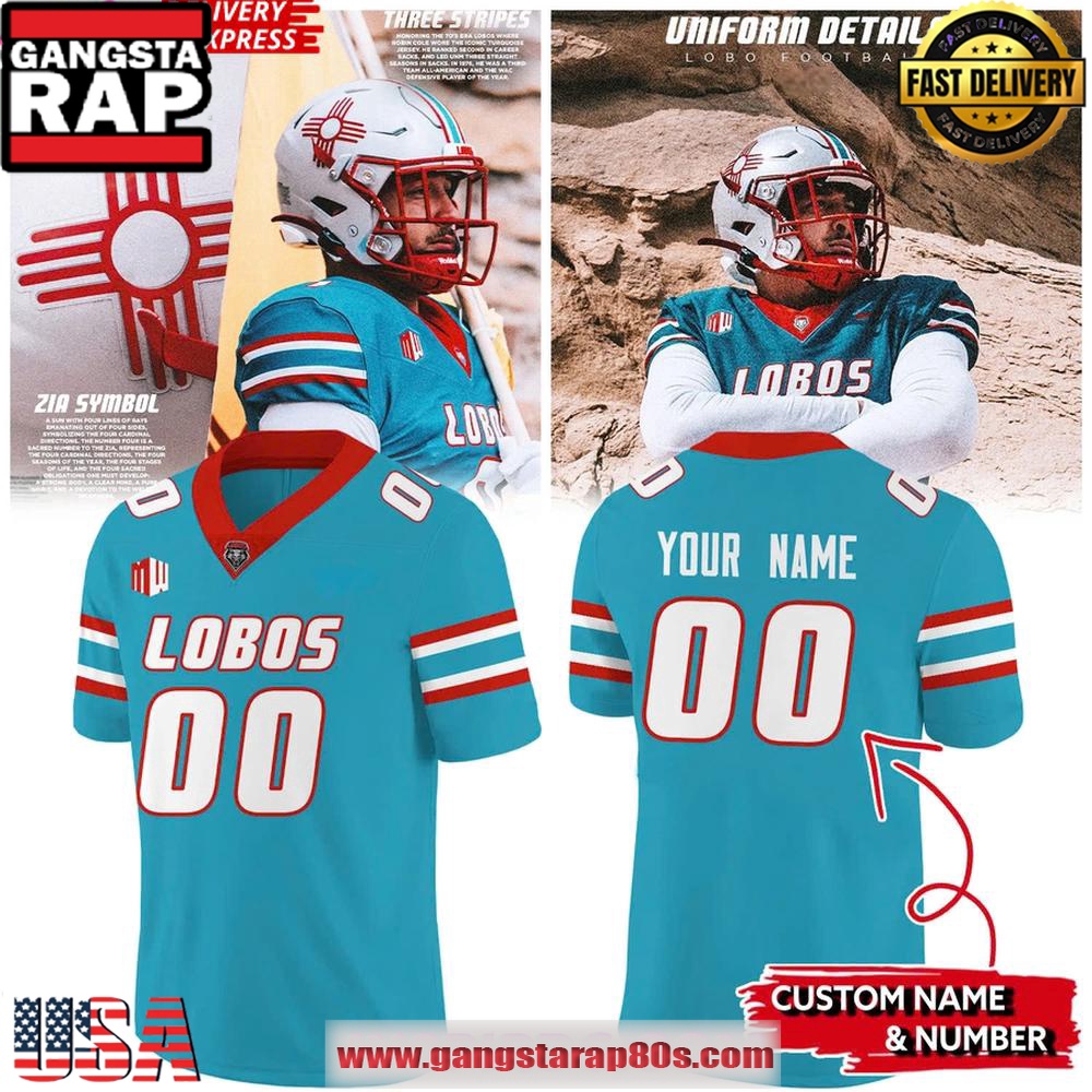 Special New Mexico Lobos The Turquoise Uniform 2025 Personalized Football Jersey LN