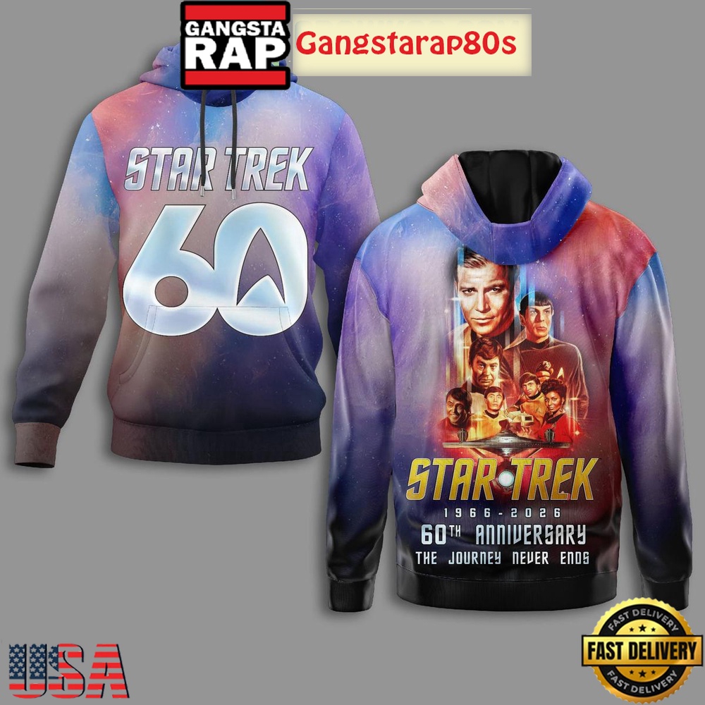 Star Trek 1966-2026 60Th Anniversary Unisex T-Shirt Hoodie Or Zip-up Hoodie LN