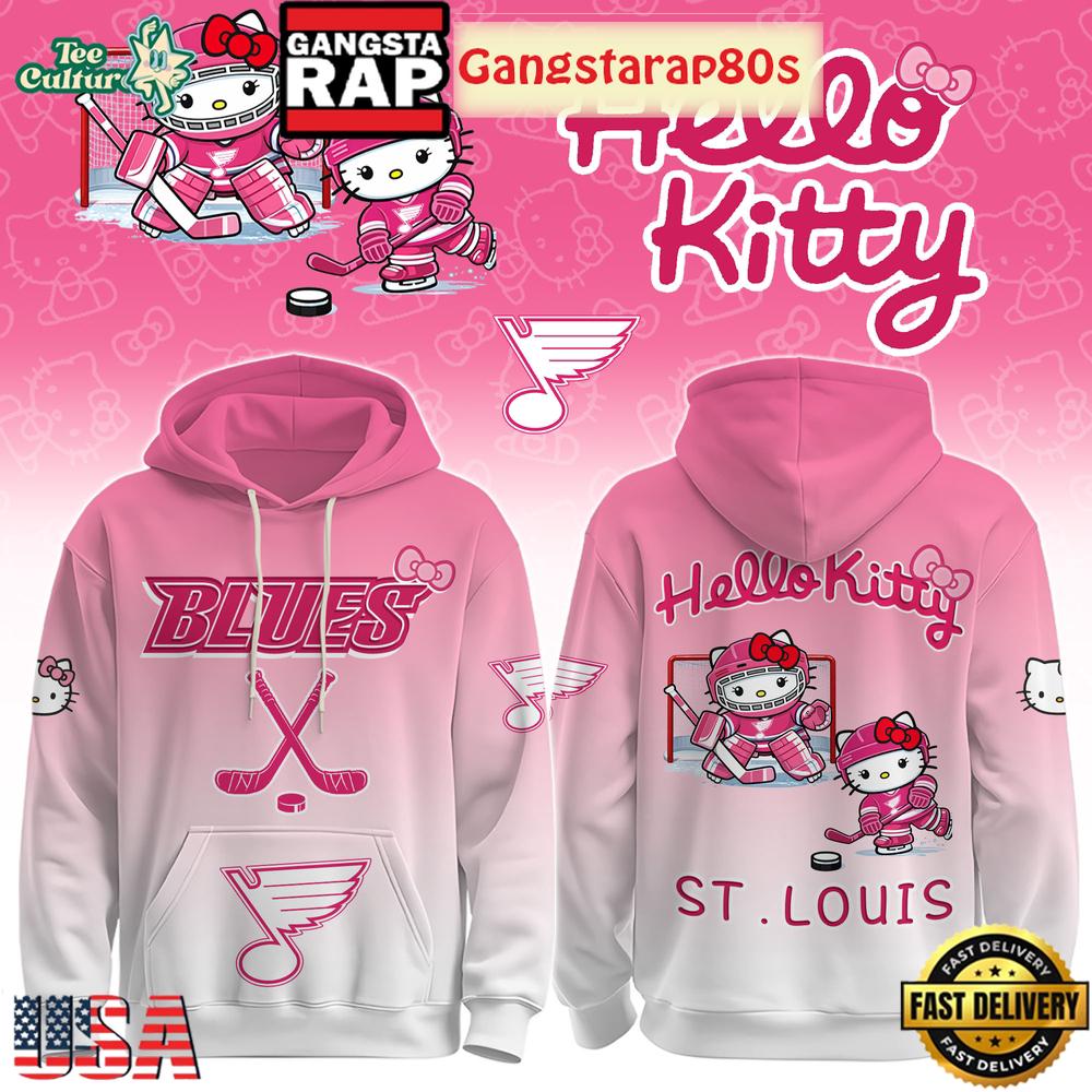 STL Blues Special Hello Kitty New Design Unisex T-Shirt Hoodie Or Zip-up Hoodie LN Shirt