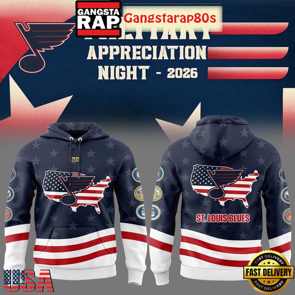 St.Louis Blues Military Appreciation 2026 Unisex T-Shirt Hoodie Or Zip-up Hoodie LN
