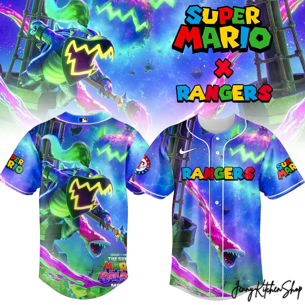 Super Mario x Texas Ranger Galaxy Special HFN Baseball Jersey
